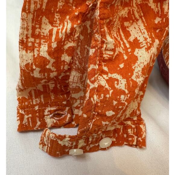Orange Eddie Bauer Flowy Sheer Blouse XL - Picture 4 of 6